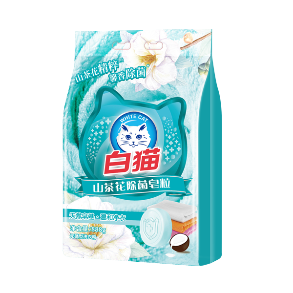 白猫山茶花除菌皂粒洗衣粉